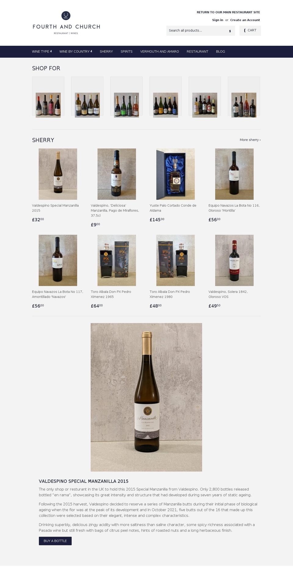 fourthandchurchshop.co.uk shopify website screenshot