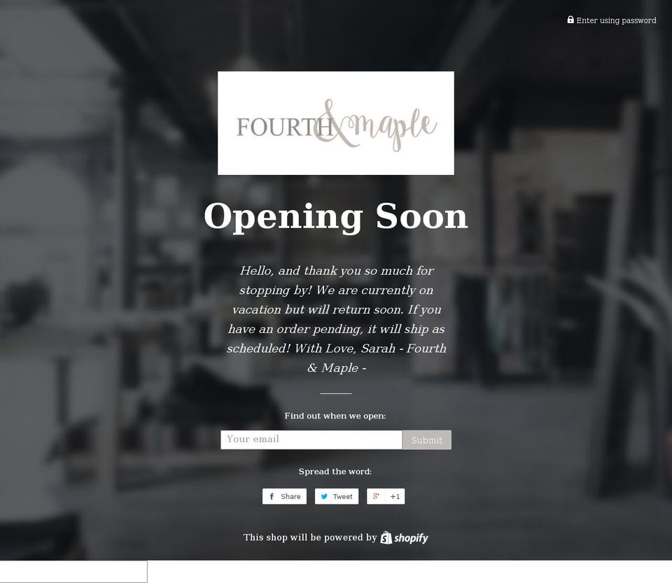 fourthandmaple.com shopify website screenshot