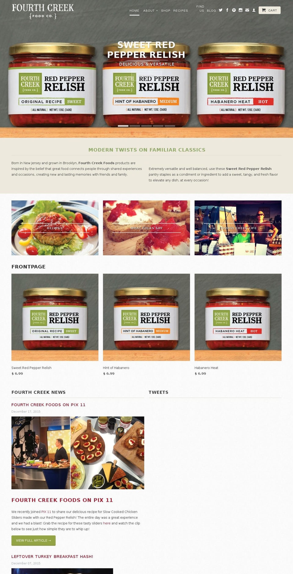 fourthcreekfoods.com shopify website screenshot