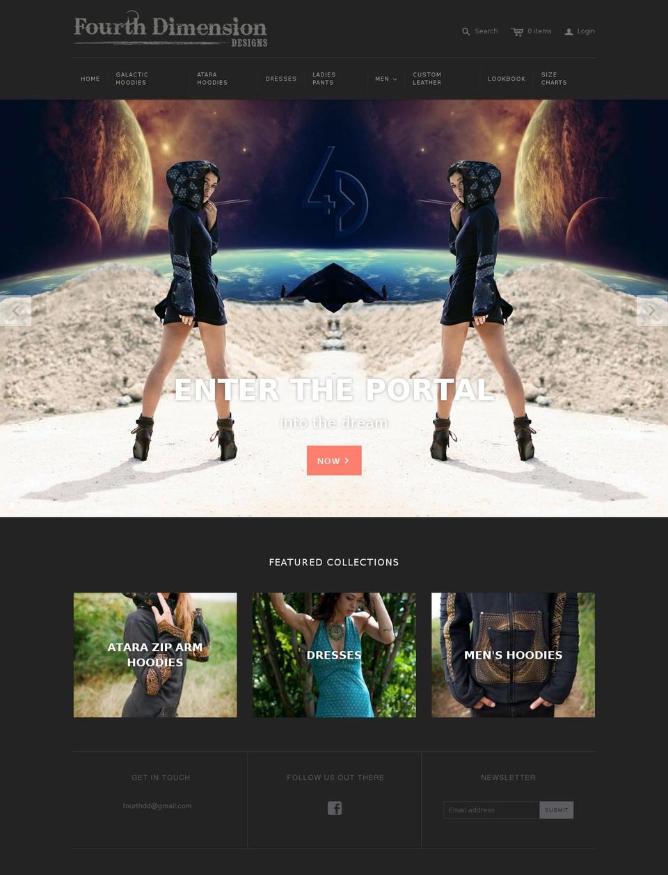 Narrative Shopify theme site example fourthdimensiondesigns.net