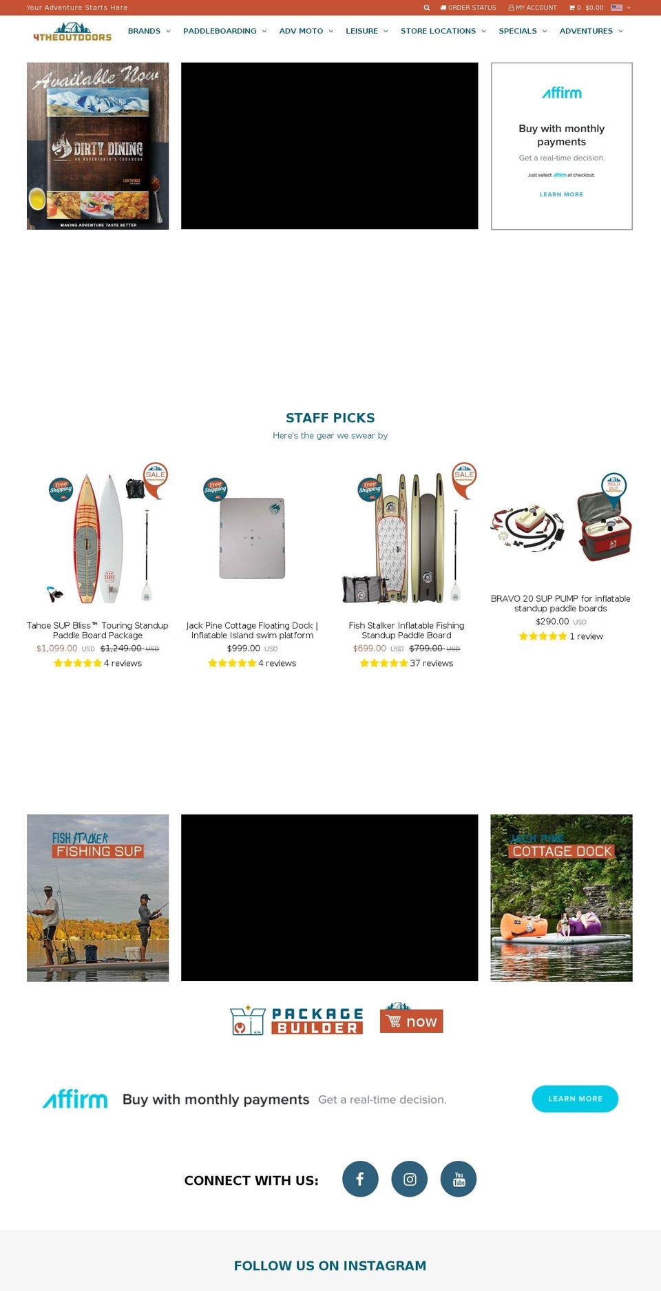 fourtheoutdoors.com — Shopify storefront screenshot