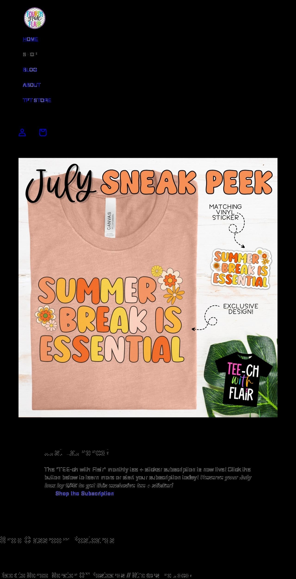 fourthgradeflair.com shopify website screenshot