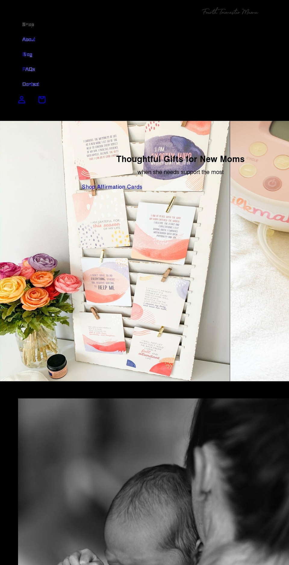fourthtrimestermama.com shopify website screenshot