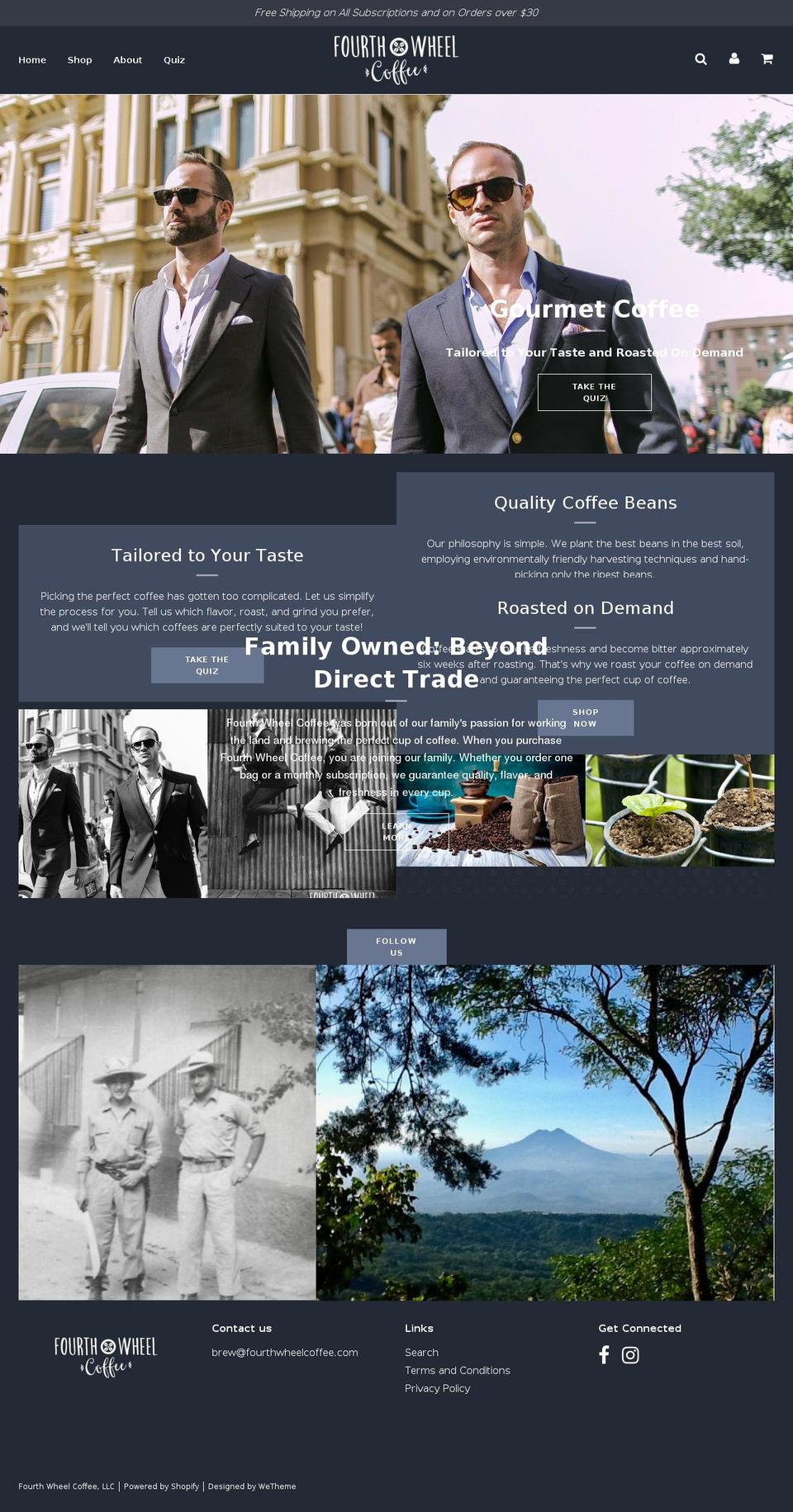 fourthwheelcoffee.com — Shopify storefront screenshot