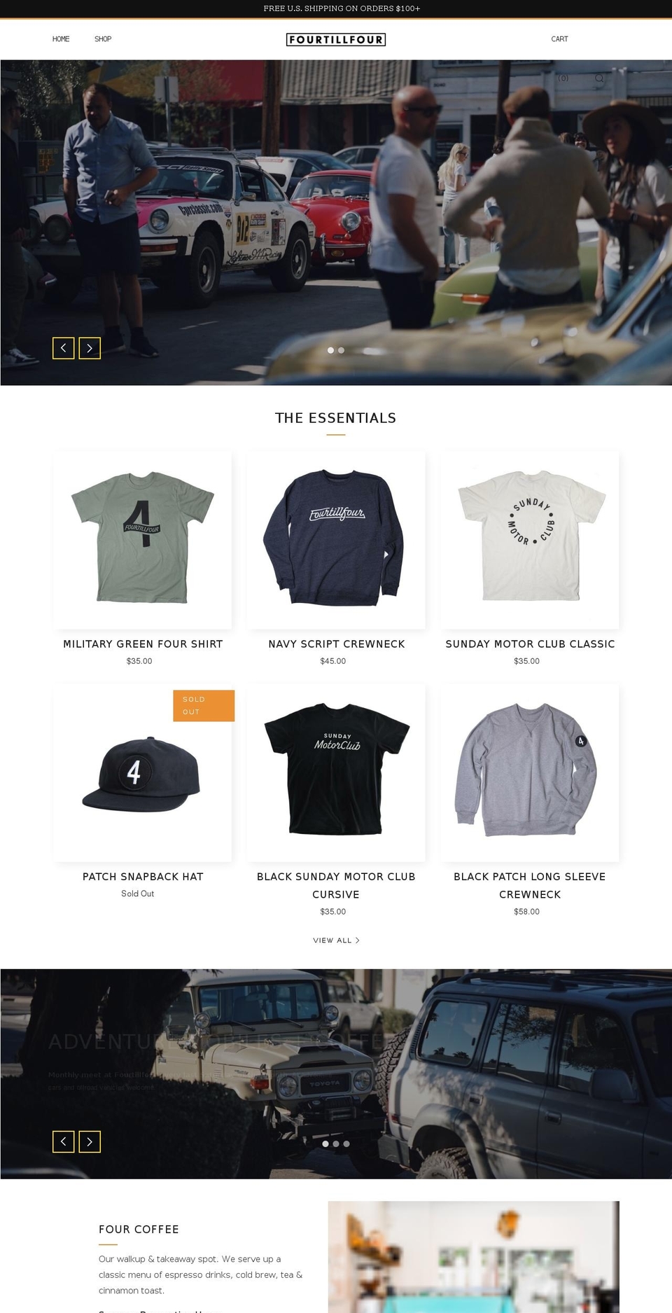 fourtillfour.com shopify website screenshot