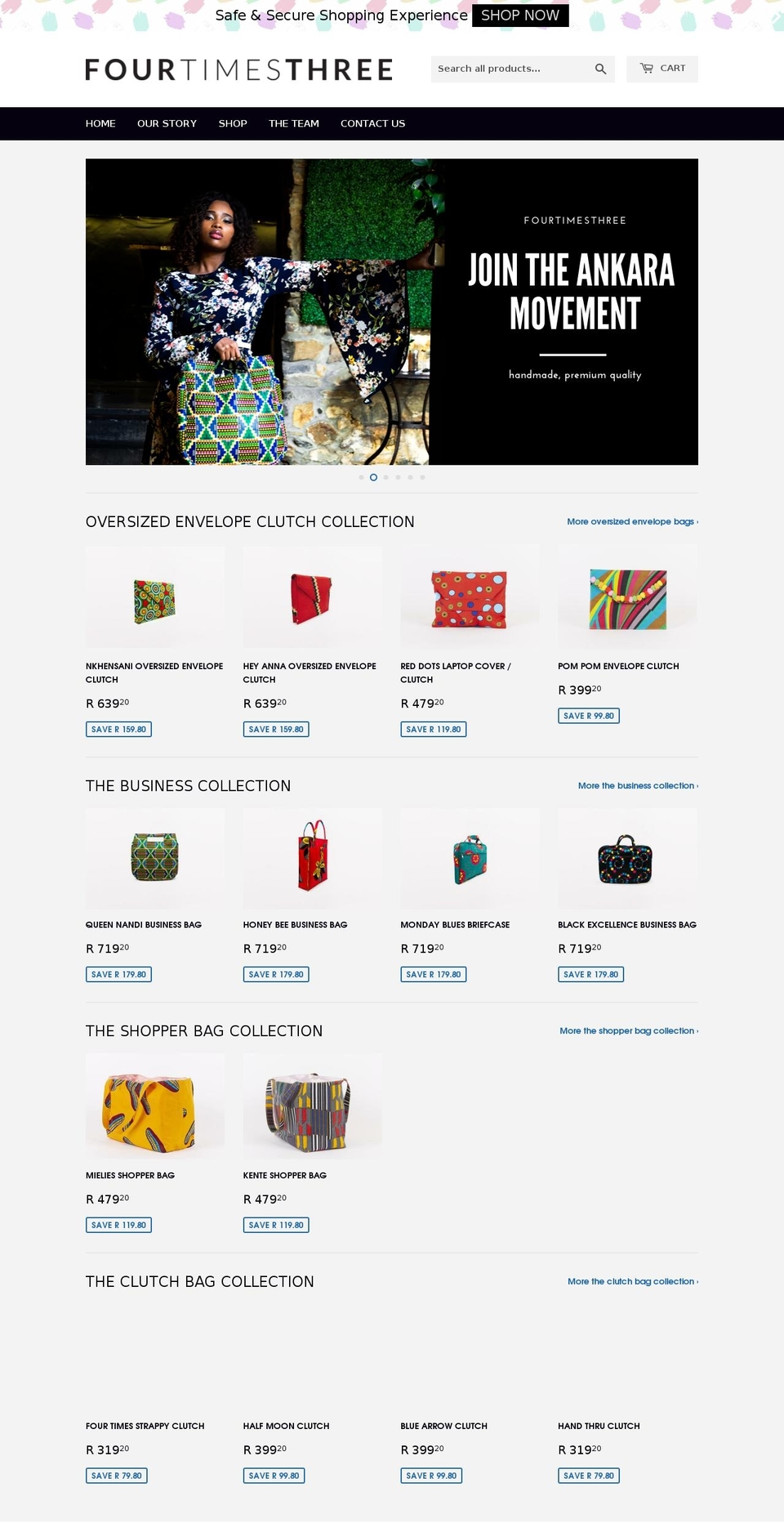 fourtimesthree.com shopify website screenshot