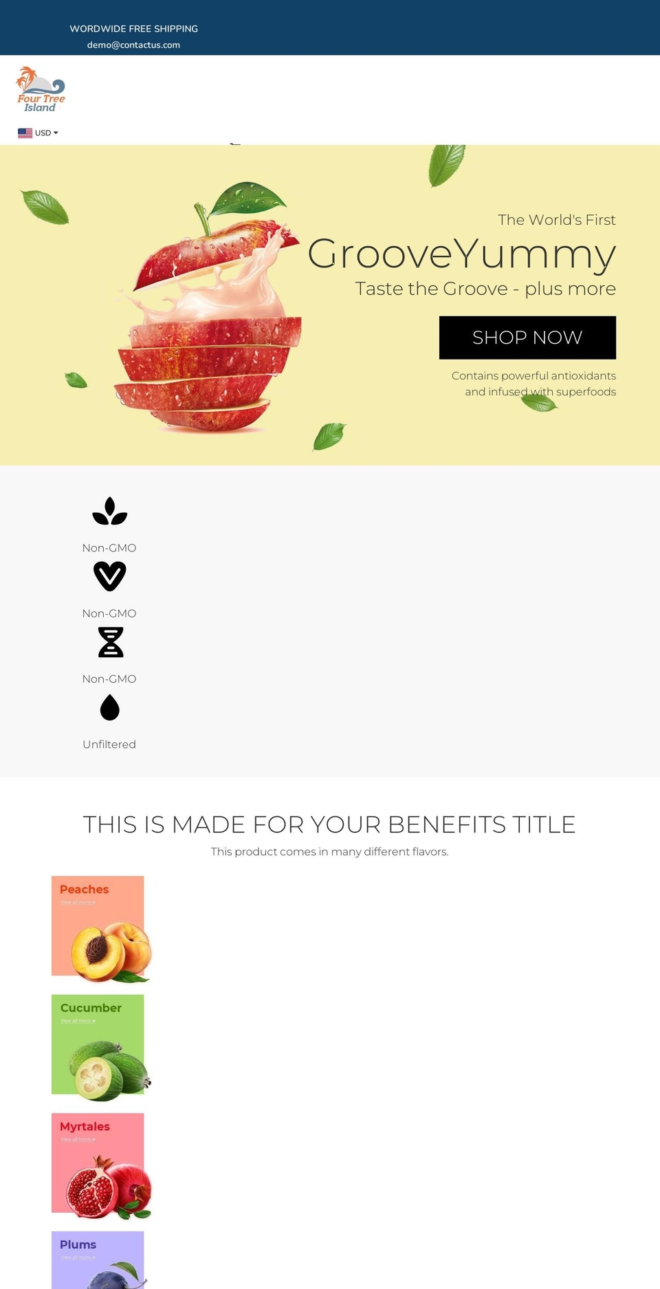 fourtreeisland.com — Shopify storefront screenshot