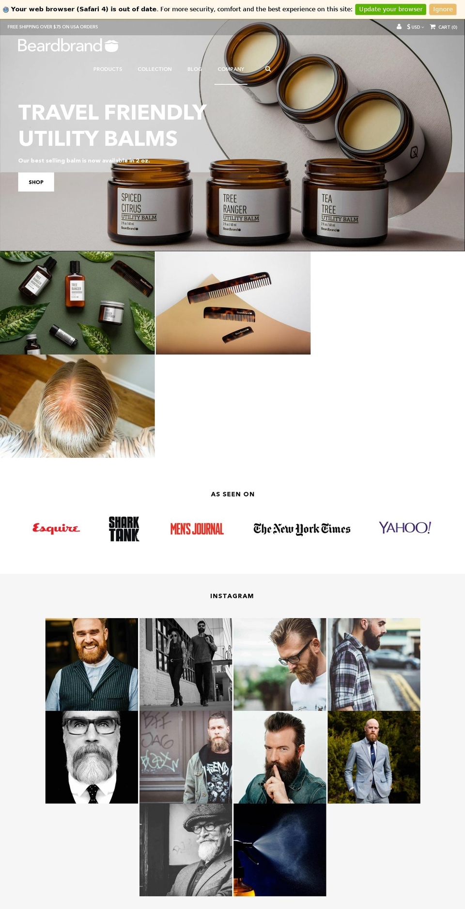 Beardbrand 5.8 Shopify theme site example fourvices.com