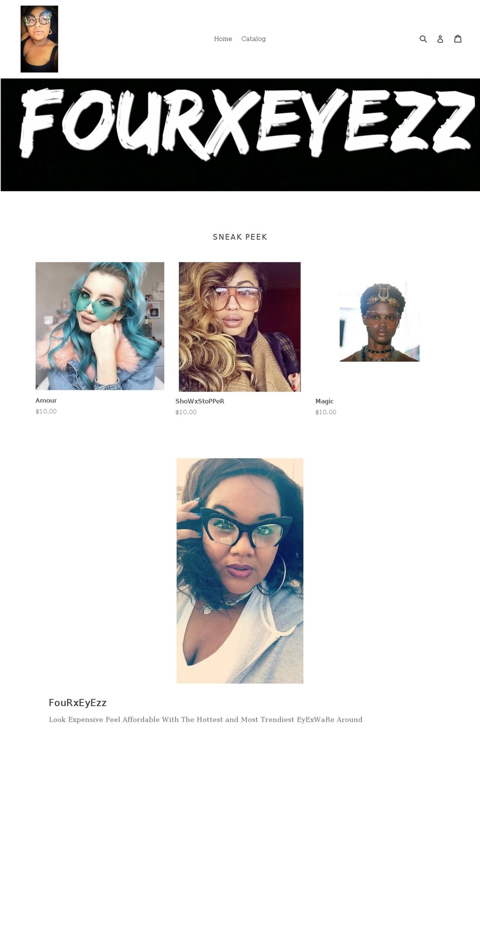 fourxeyezz.com shopify website screenshot