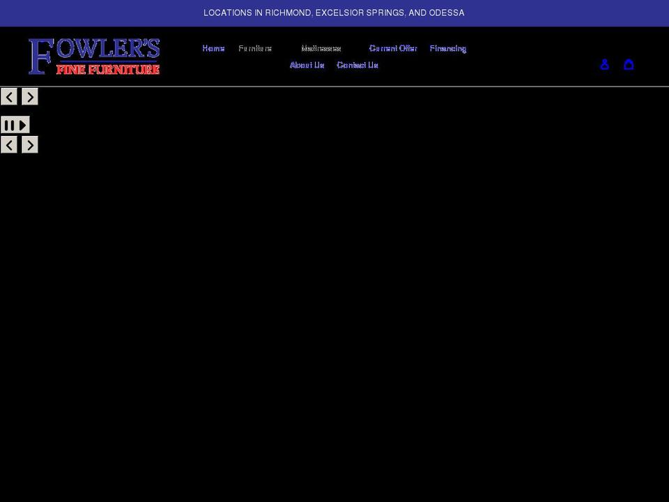 fowlersfinefurniture.com shopify website screenshot