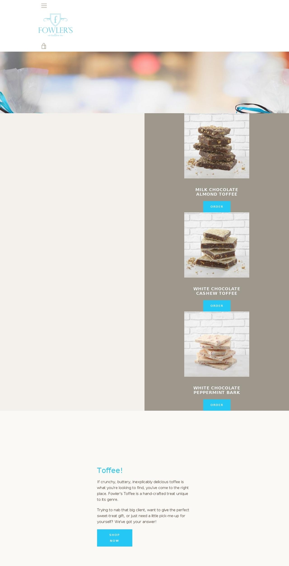 fowlerstoffee.com — Shopify storefront screenshot