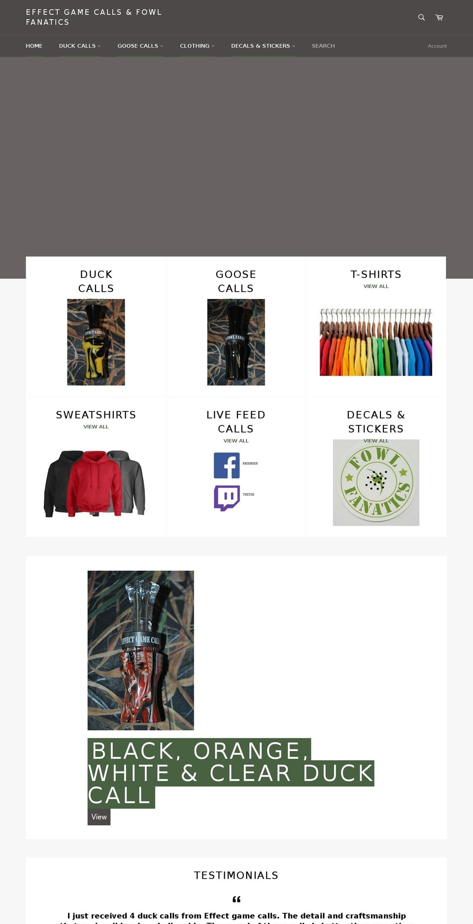 fowlfanatic.com shopify website screenshot
