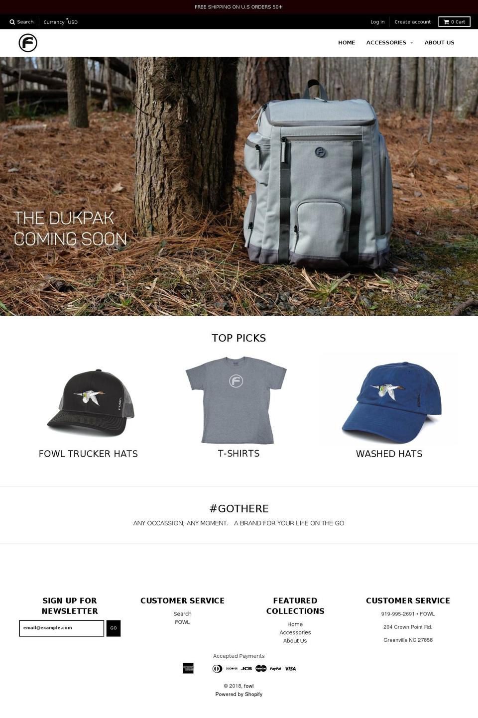 fowlwear.com shopify website screenshot