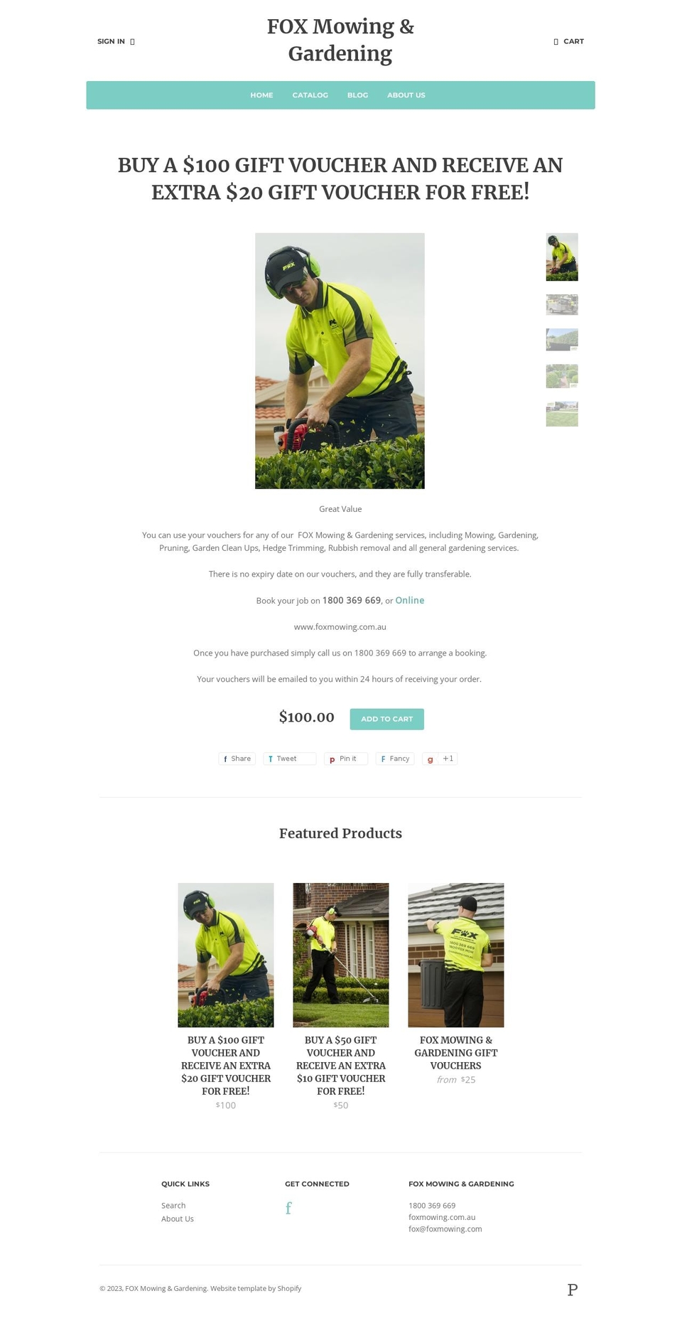 fox-mowing-gardening.myshopify.com shopify website screenshot