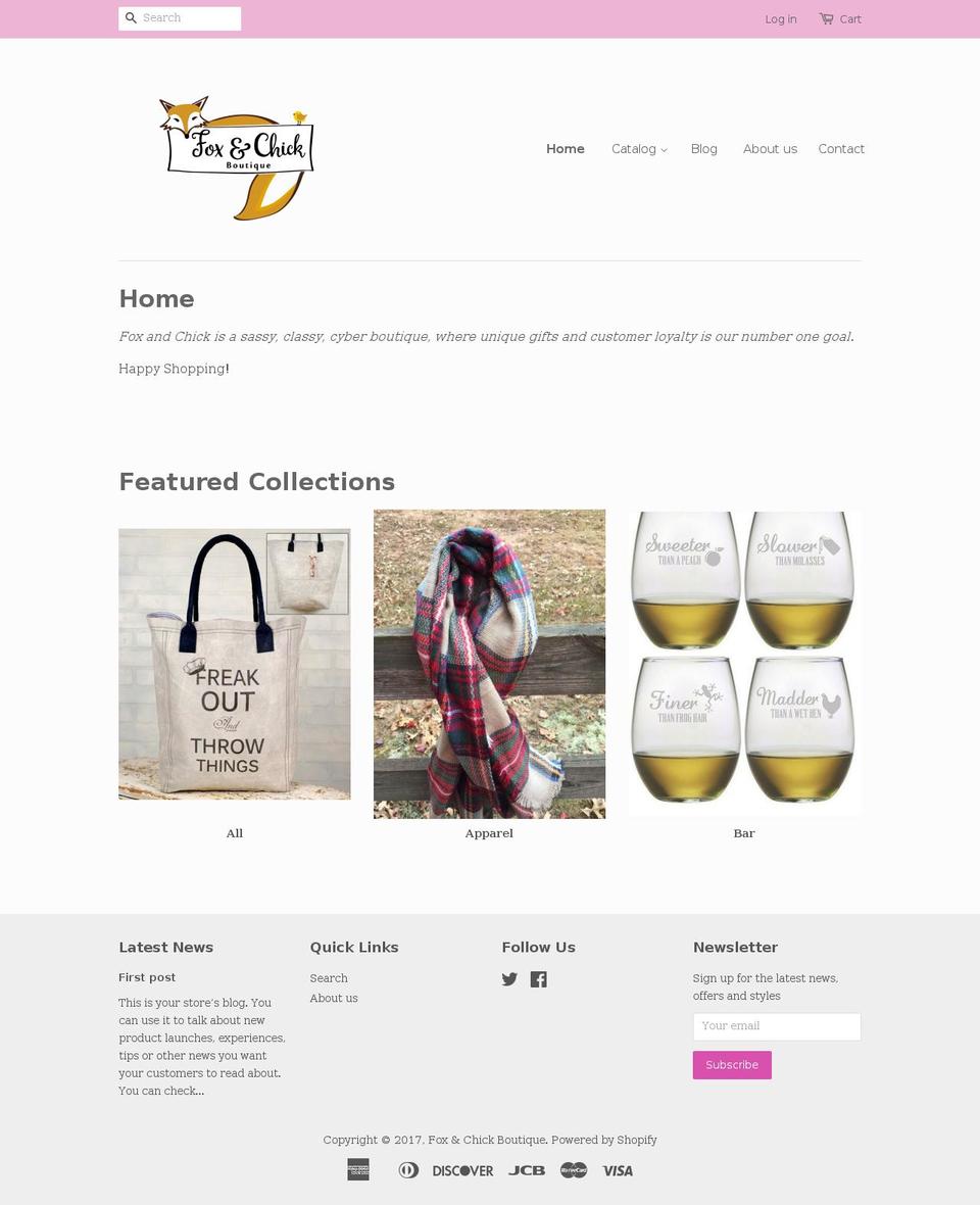 foxandchick.com shopify website screenshot