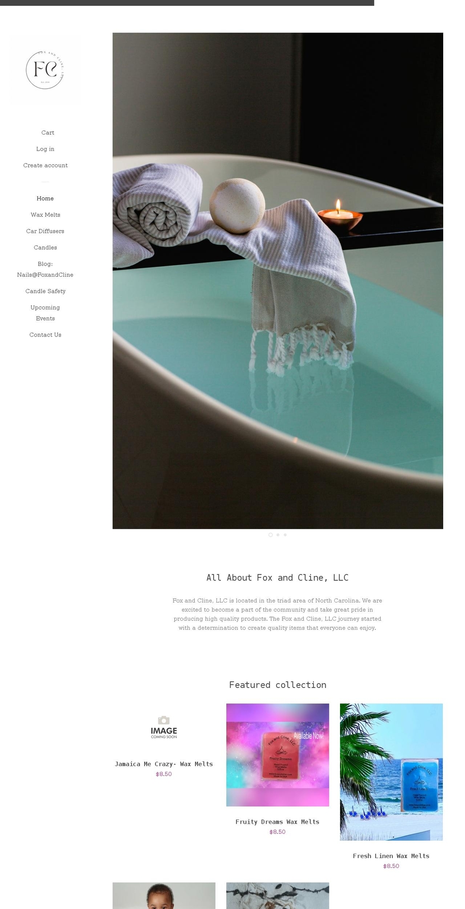 foxandcline.com — Shopify storefront screenshot