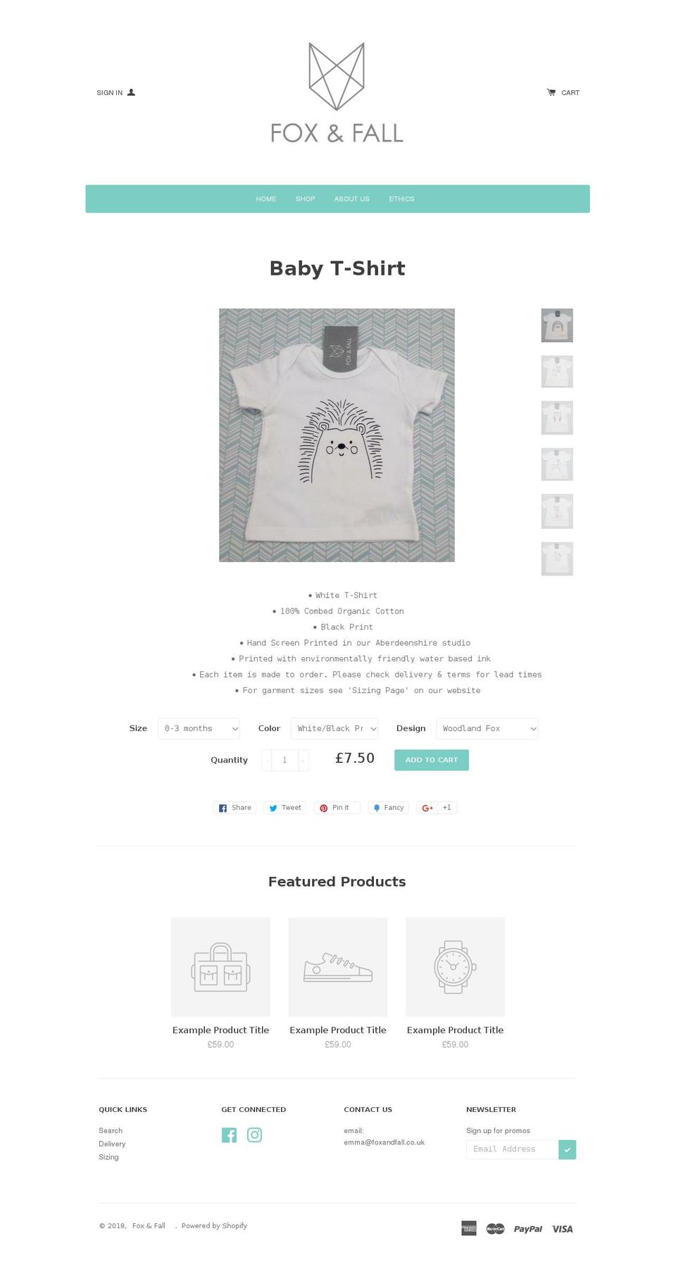 foxandfall.com shopify website screenshot