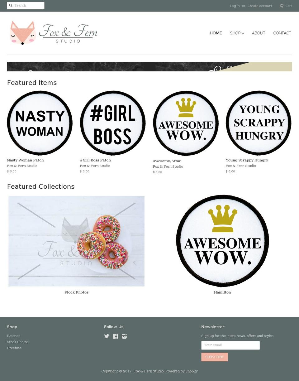 foxandfernstudio.com shopify website screenshot