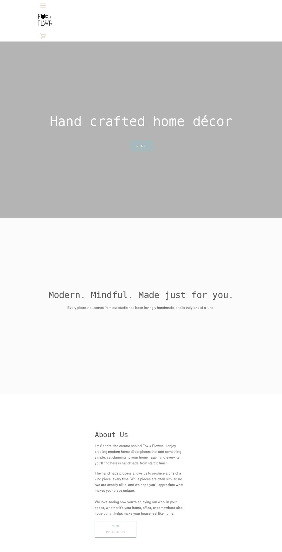 foxandflowerdesign.com shopify website screenshot