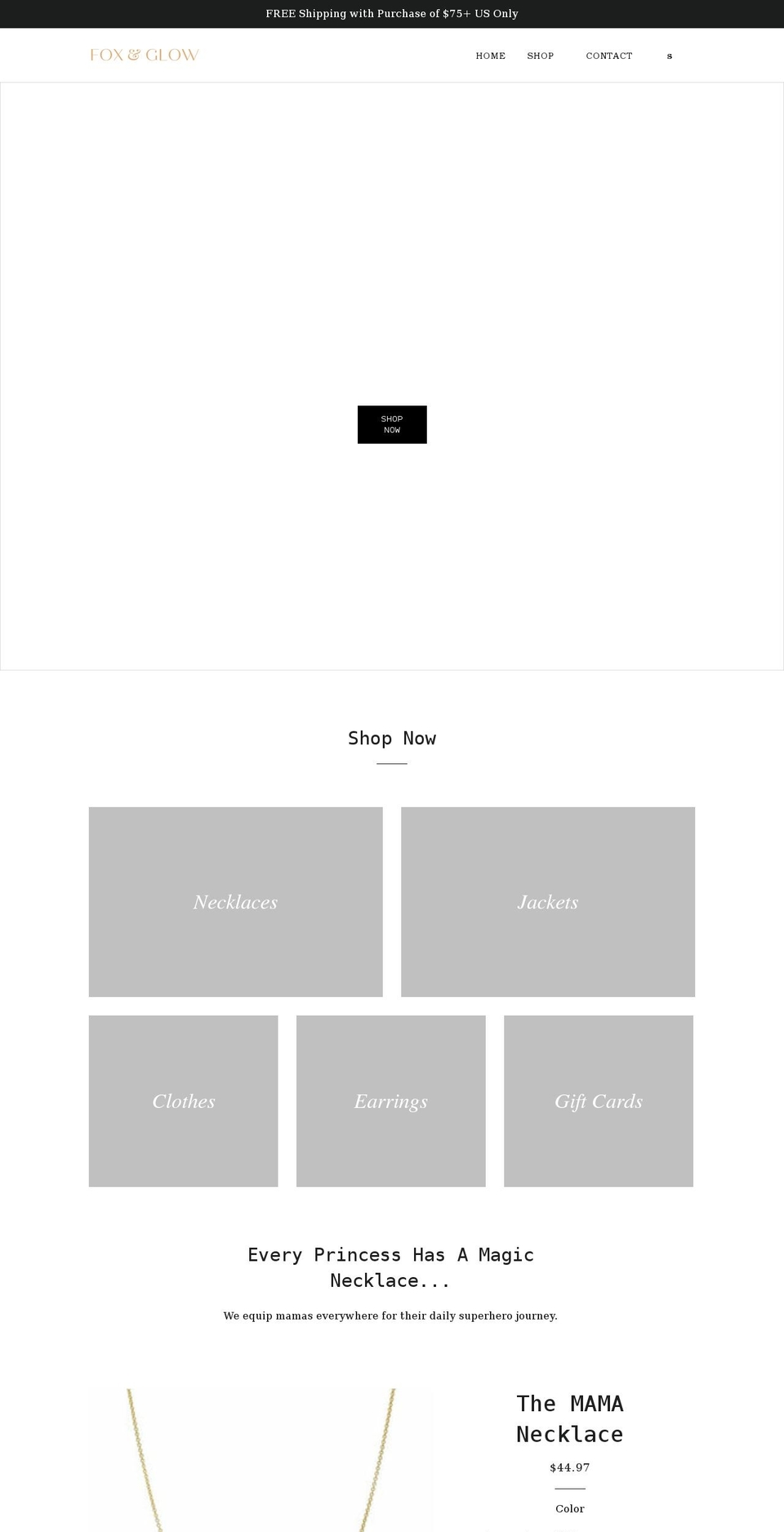 foxandglow.com shopify website screenshot