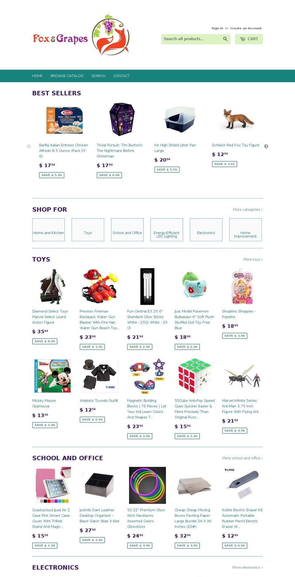 foxandgrapes.co shopify website screenshot