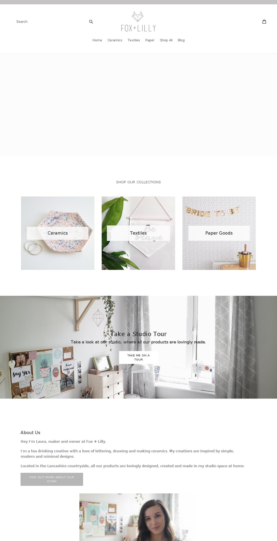 foxandlilly.co.uk shopify website screenshot