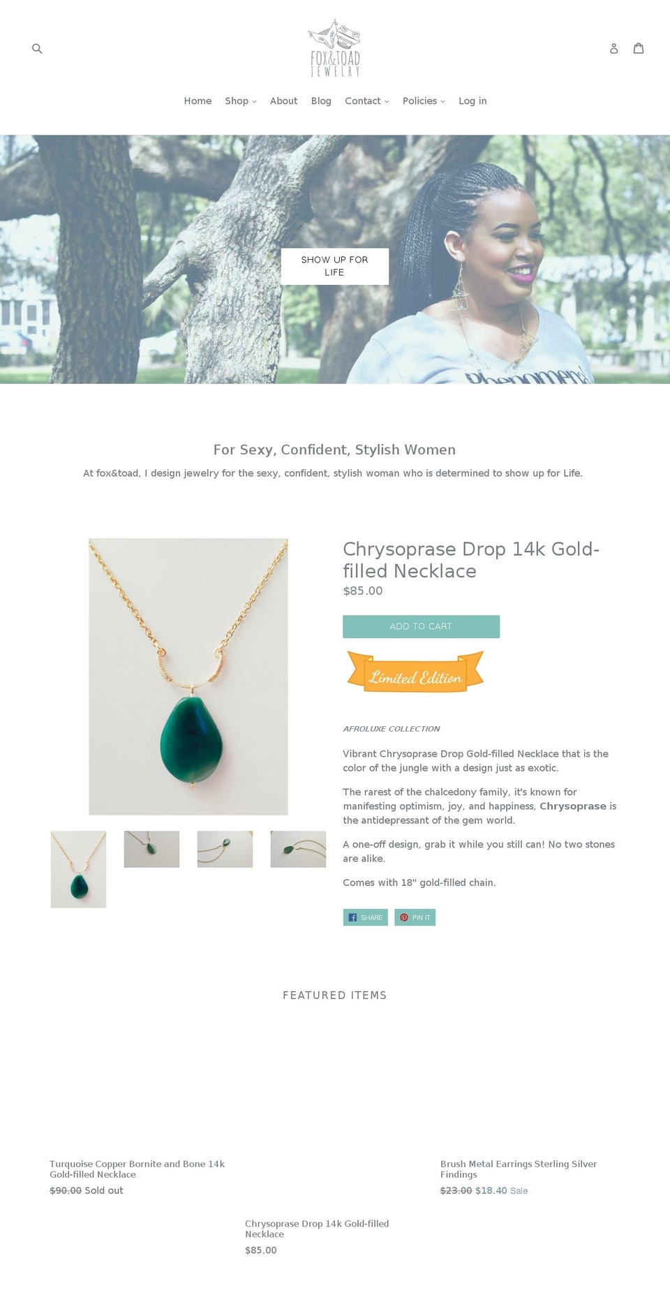 foxandtoad.com shopify website screenshot
