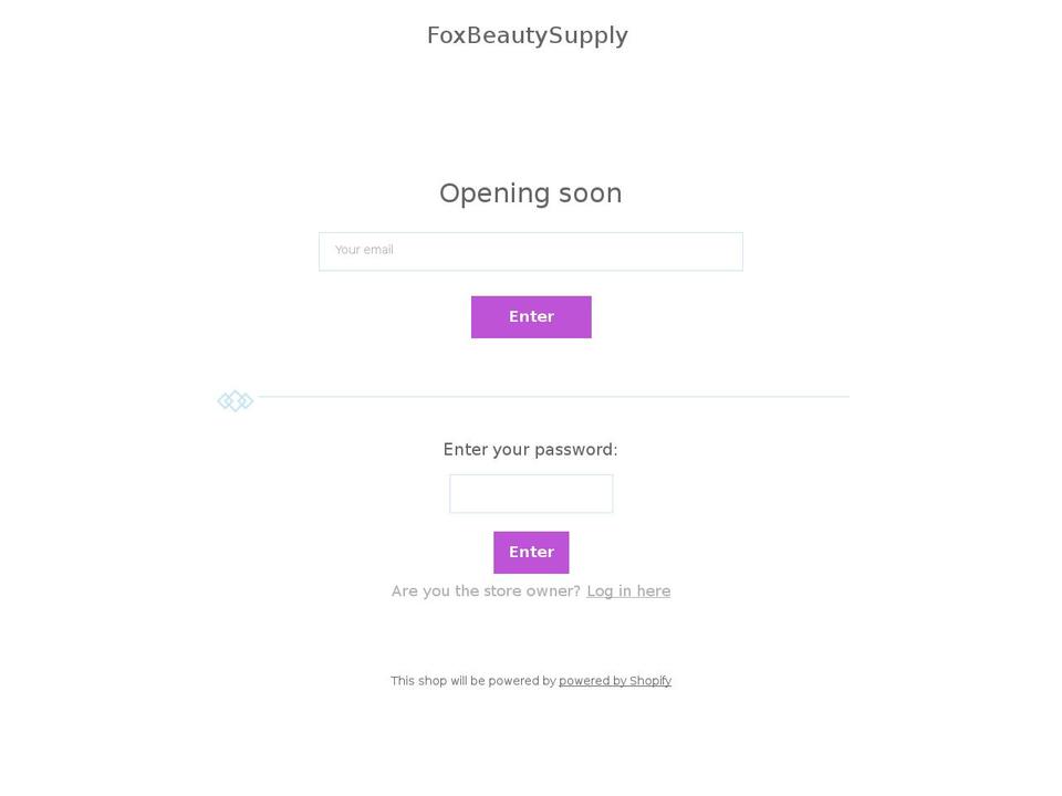 foxbeautysupply.com — Shopify storefront screenshot