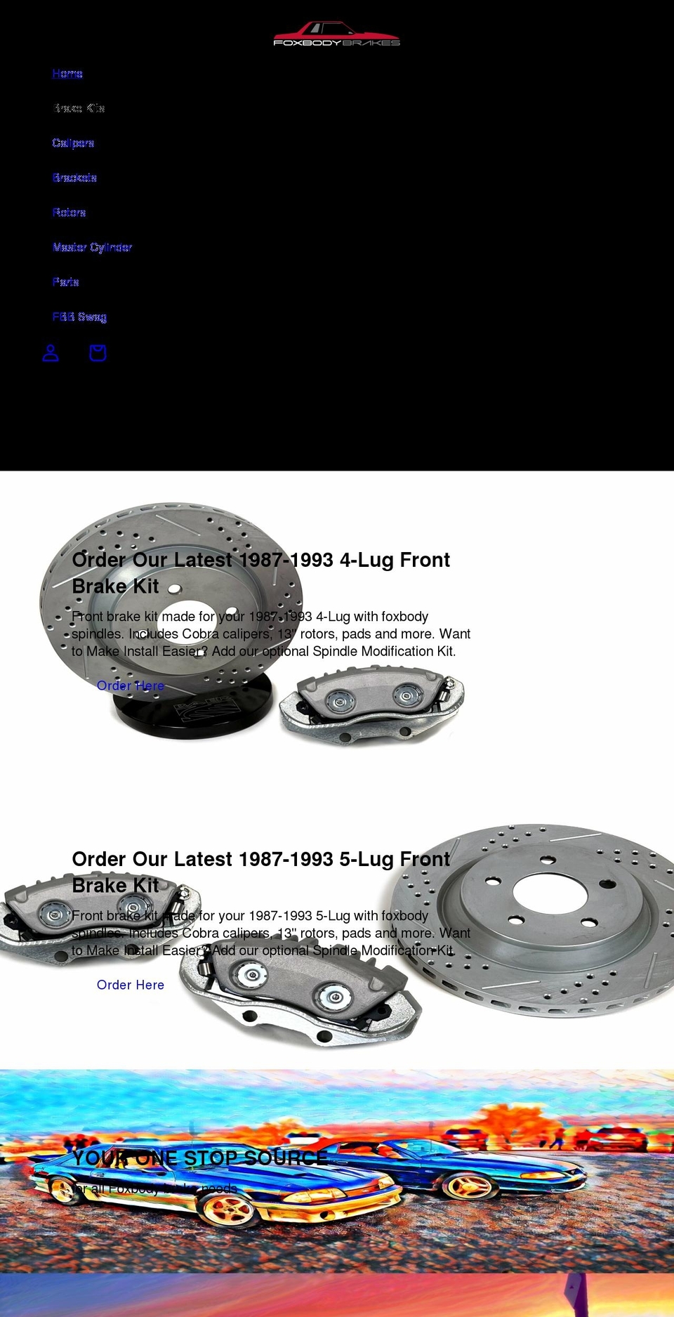 foxbodybrakes.com — Shopify storefront screenshot