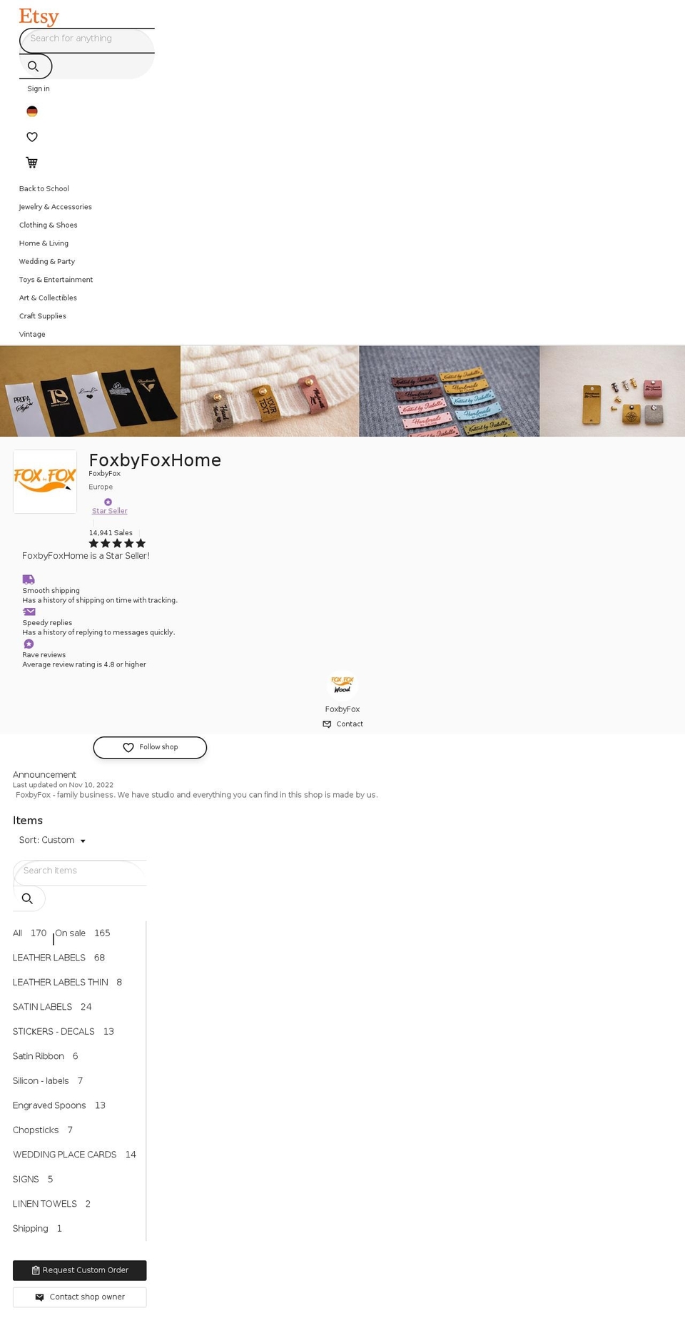 foxbyfox.com — Shopify storefront screenshot