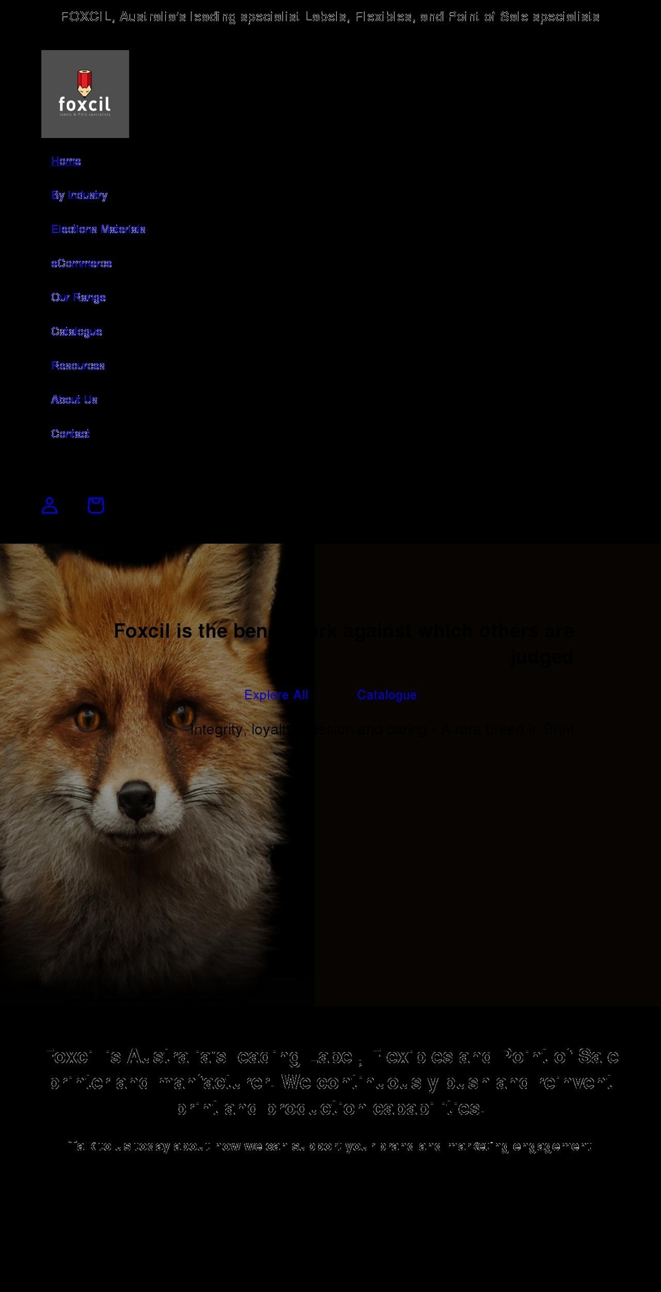 foxcil.com shopify website screenshot