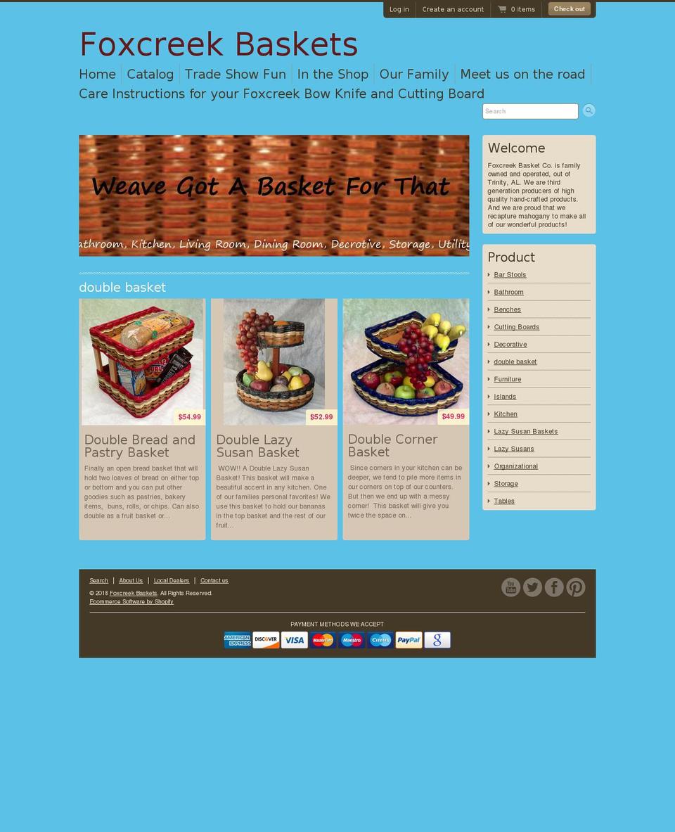 foxcreekbaskets.net shopify website screenshot