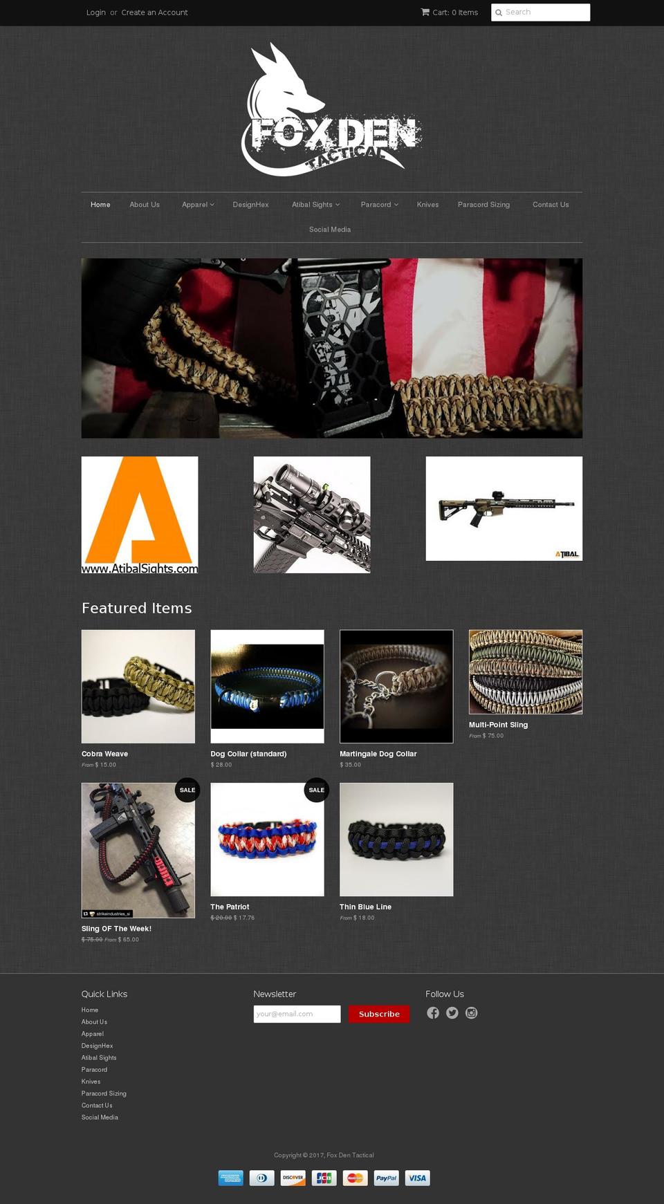 foxdentactical.com shopify website screenshot