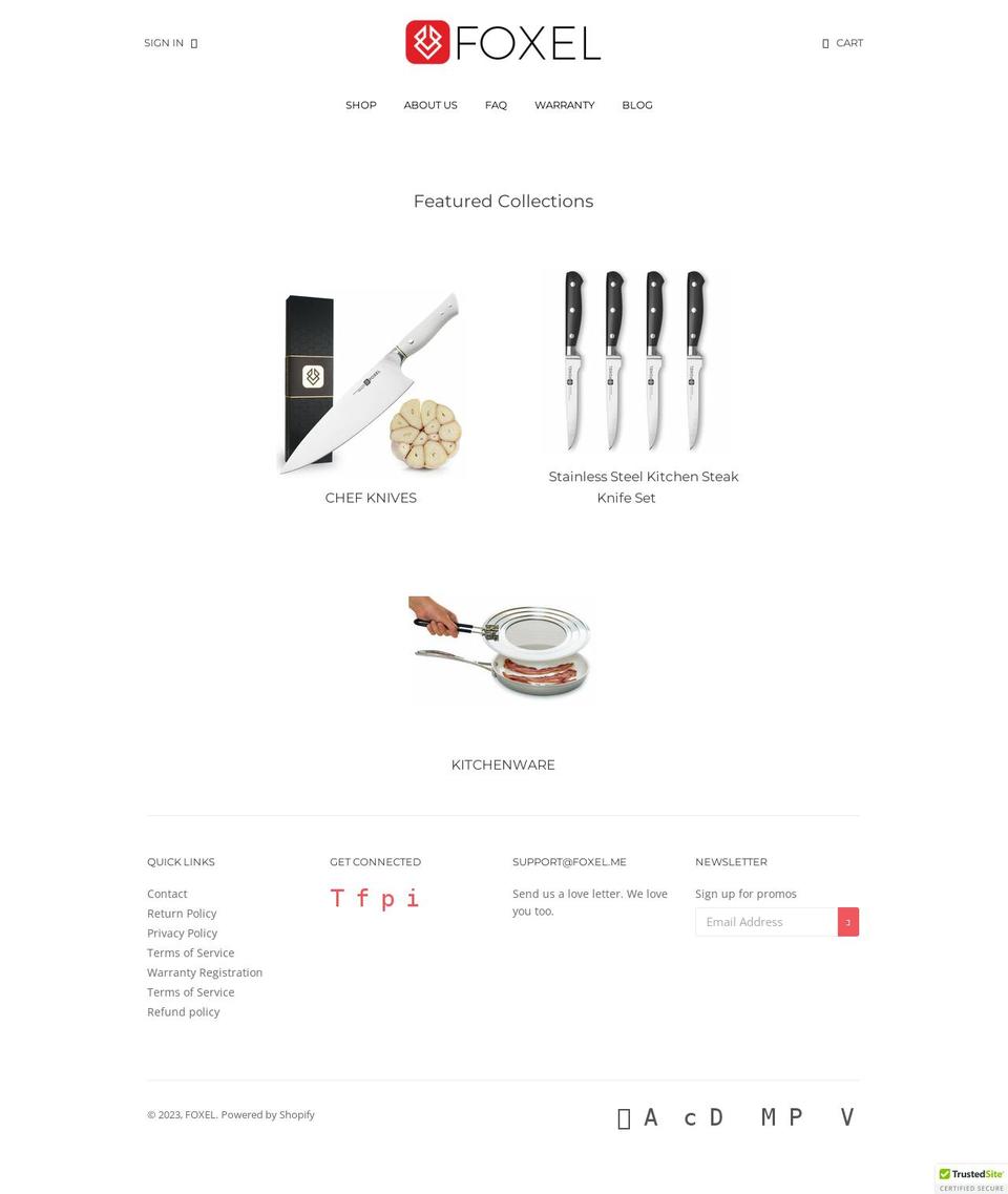 foxel.me shopify website screenshot