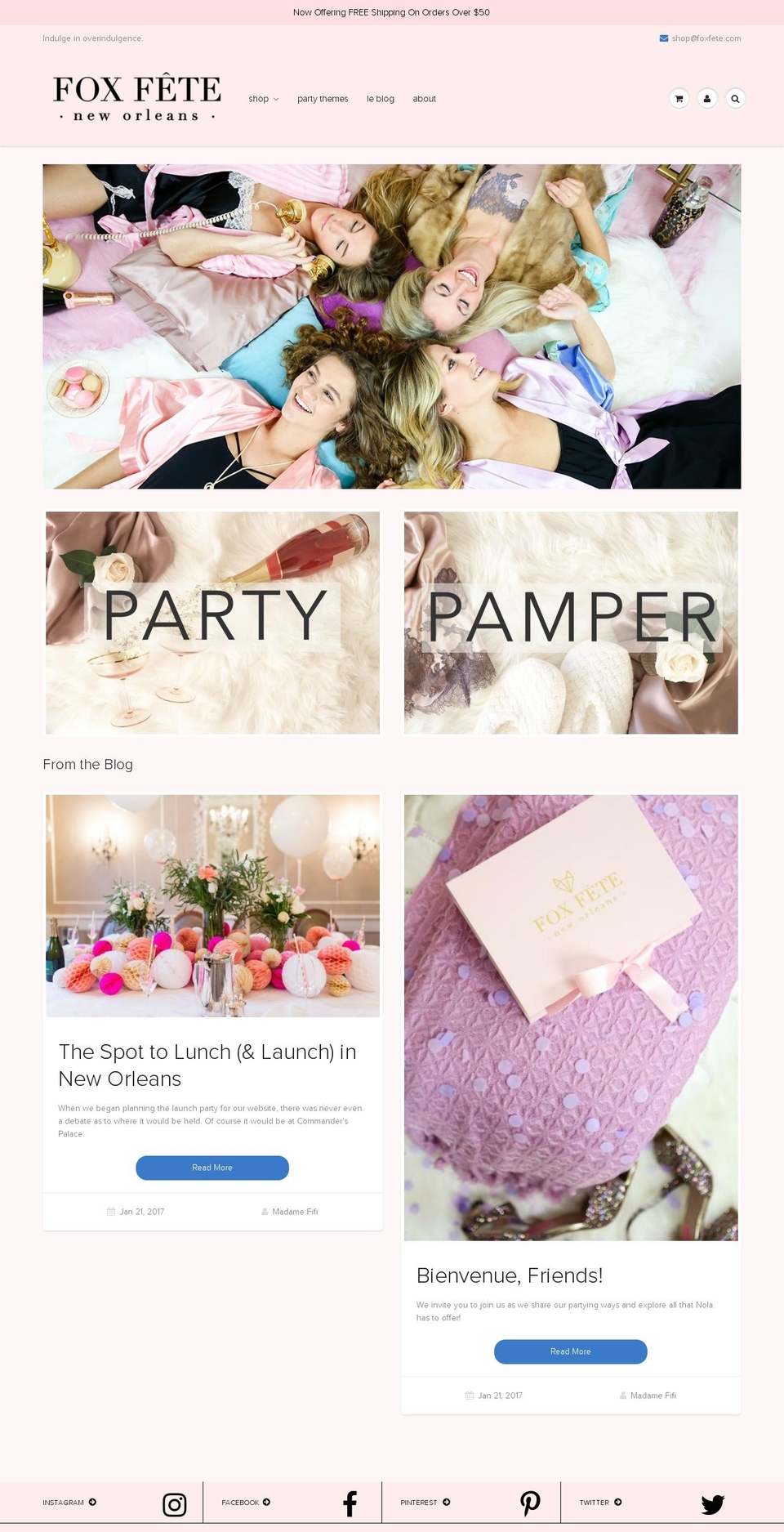 foxfete.com shopify website screenshot