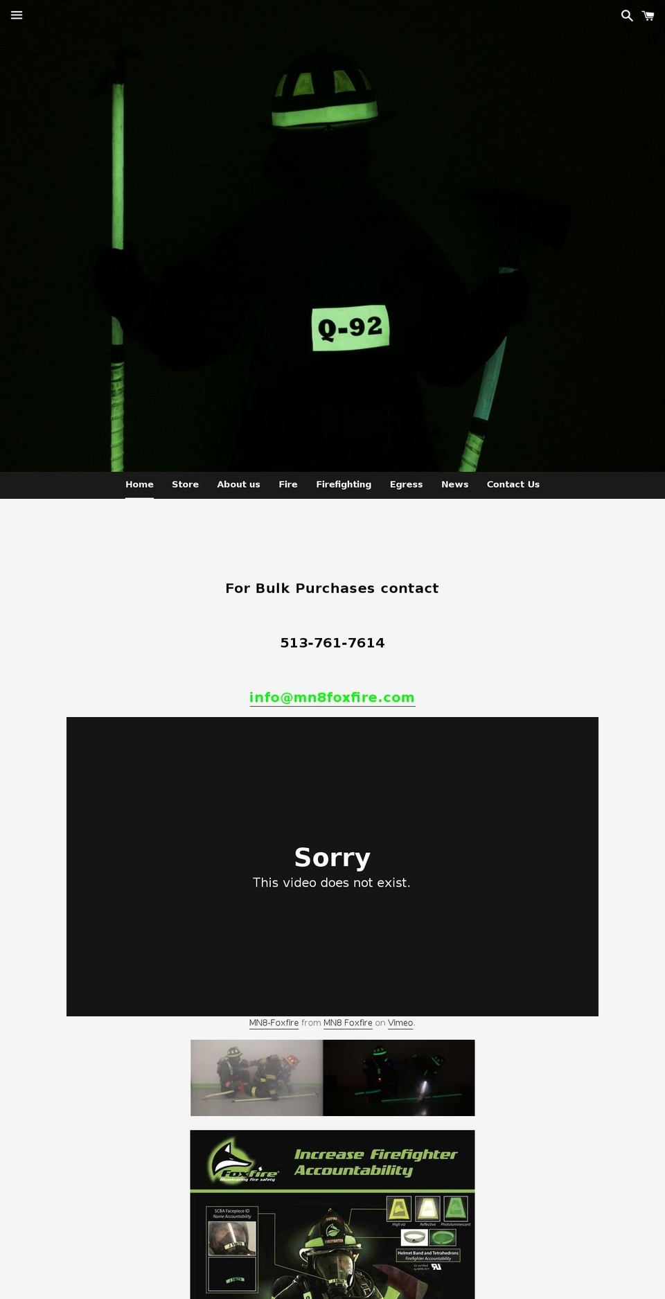 foxfirecompany.com — Shopify storefront screenshot