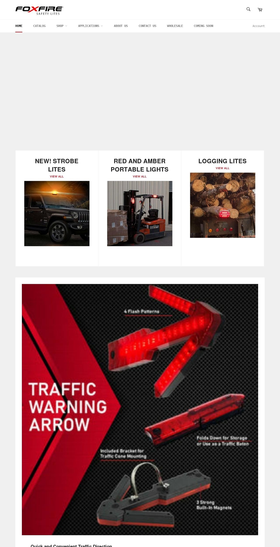 foxfirelites.com shopify website screenshot
