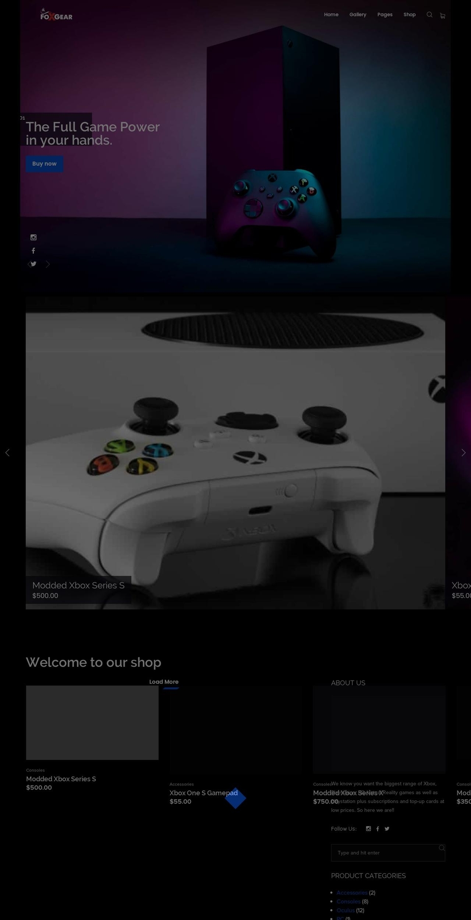 foxgear.org shopify website screenshot