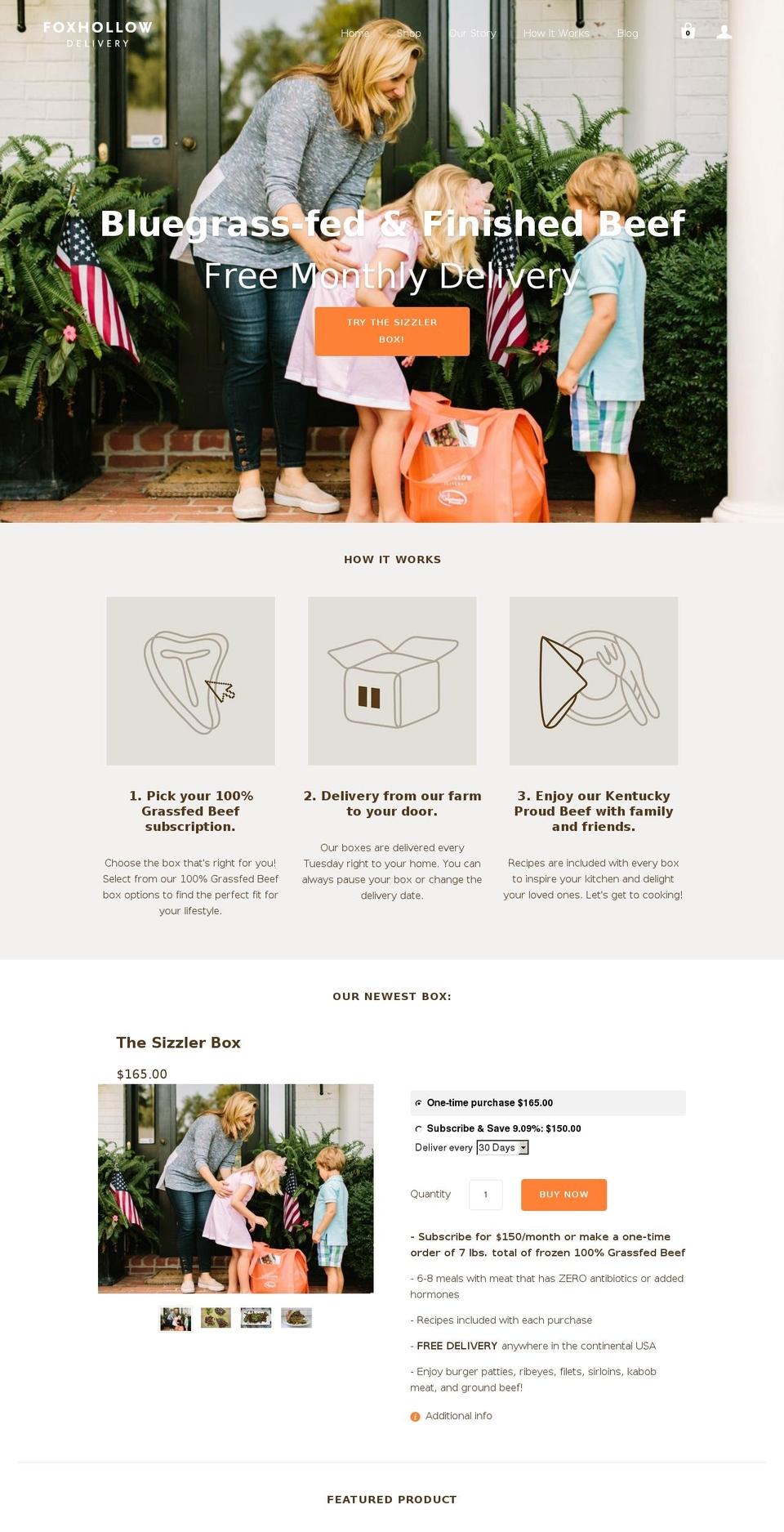 foxhollowdelivery.com — Shopify storefront screenshot