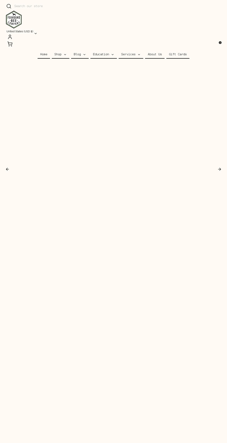foxhoundbeecompany.com shopify website screenshot