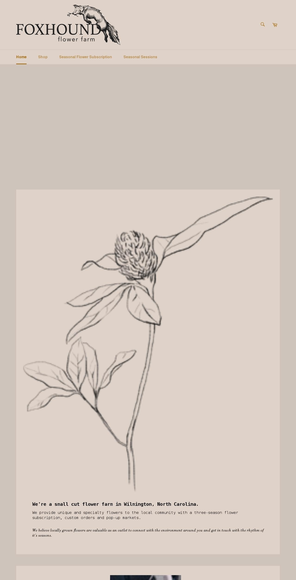 foxhoundflowers.com shopify website screenshot