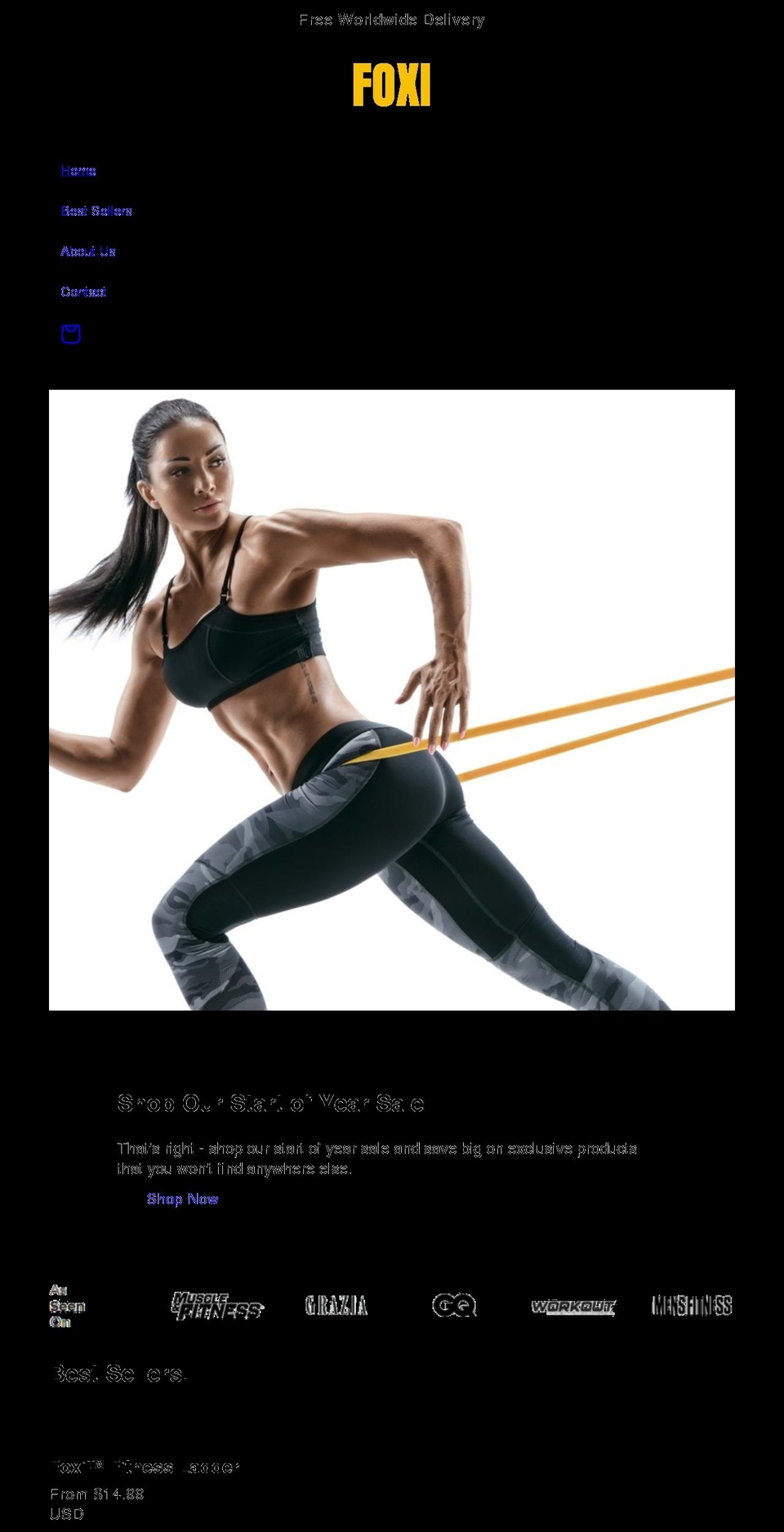 Vexgst Shopify theme site example foxifitness.com