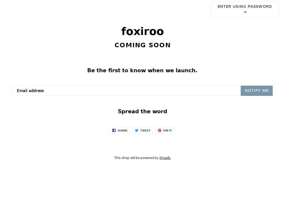 foxiroo.com — Shopify storefront screenshot