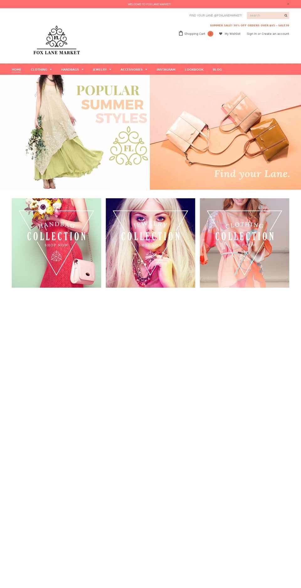 foxlanemarket.com — Shopify storefront screenshot