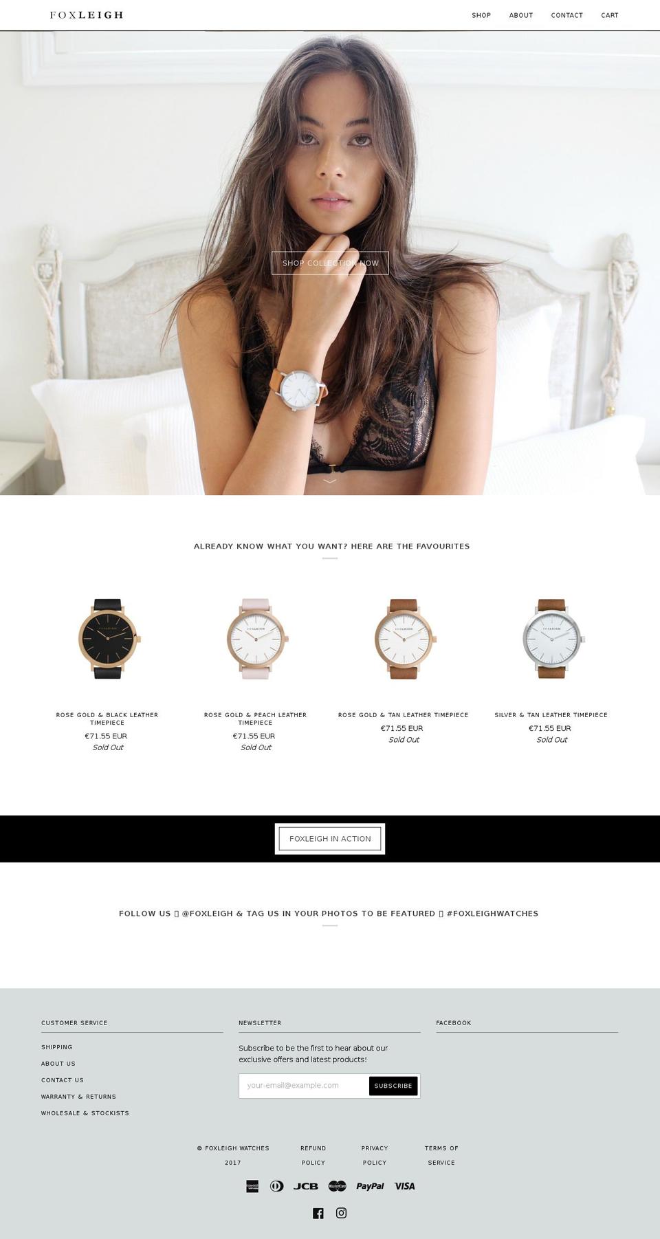 foxleighwatches.com shopify website screenshot