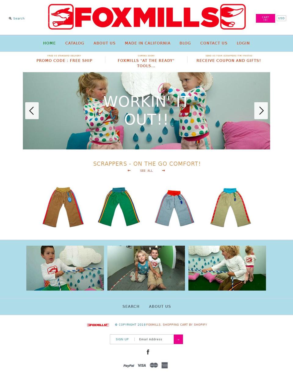foxmillsusa.com — Shopify storefront screenshot