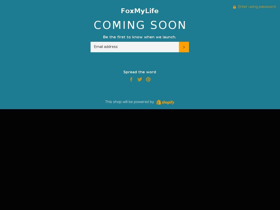 foxmylife.com — Shopify storefront screenshot