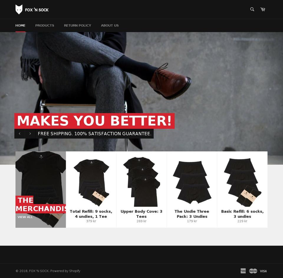 foxnsocks.com — Shopify storefront screenshot