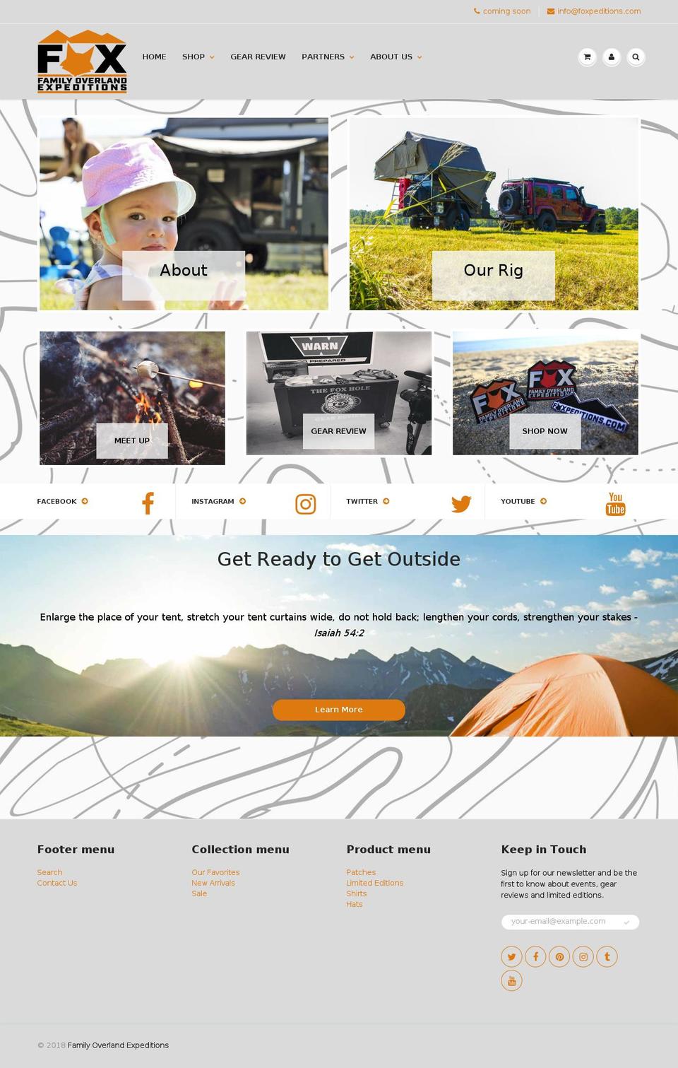 foxpeditions.com — Shopify storefront screenshot