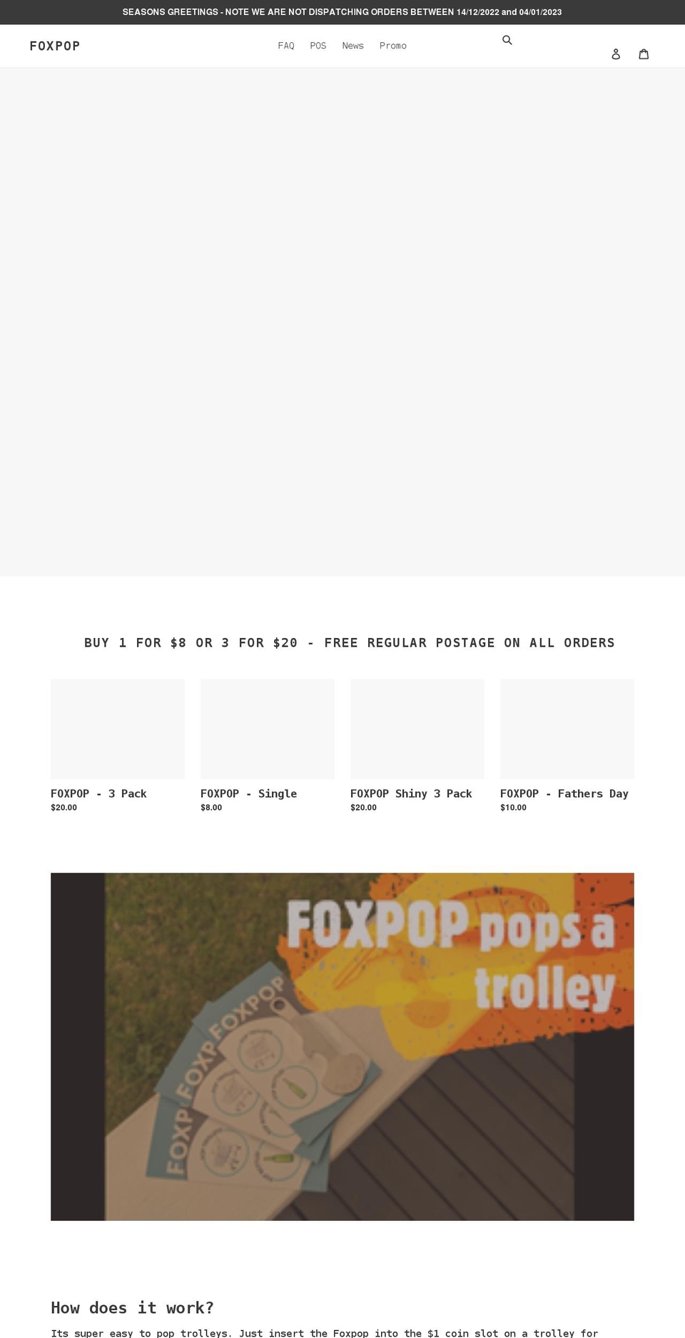 foxpop.com.au shopify website screenshot